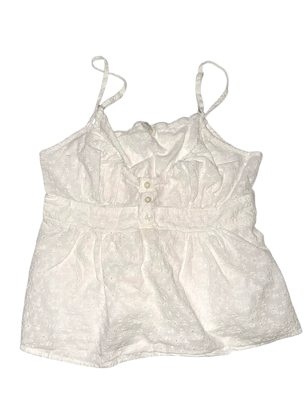 Brandy Melville John Galt White Eyelet Lace Babydoll Tank One Size